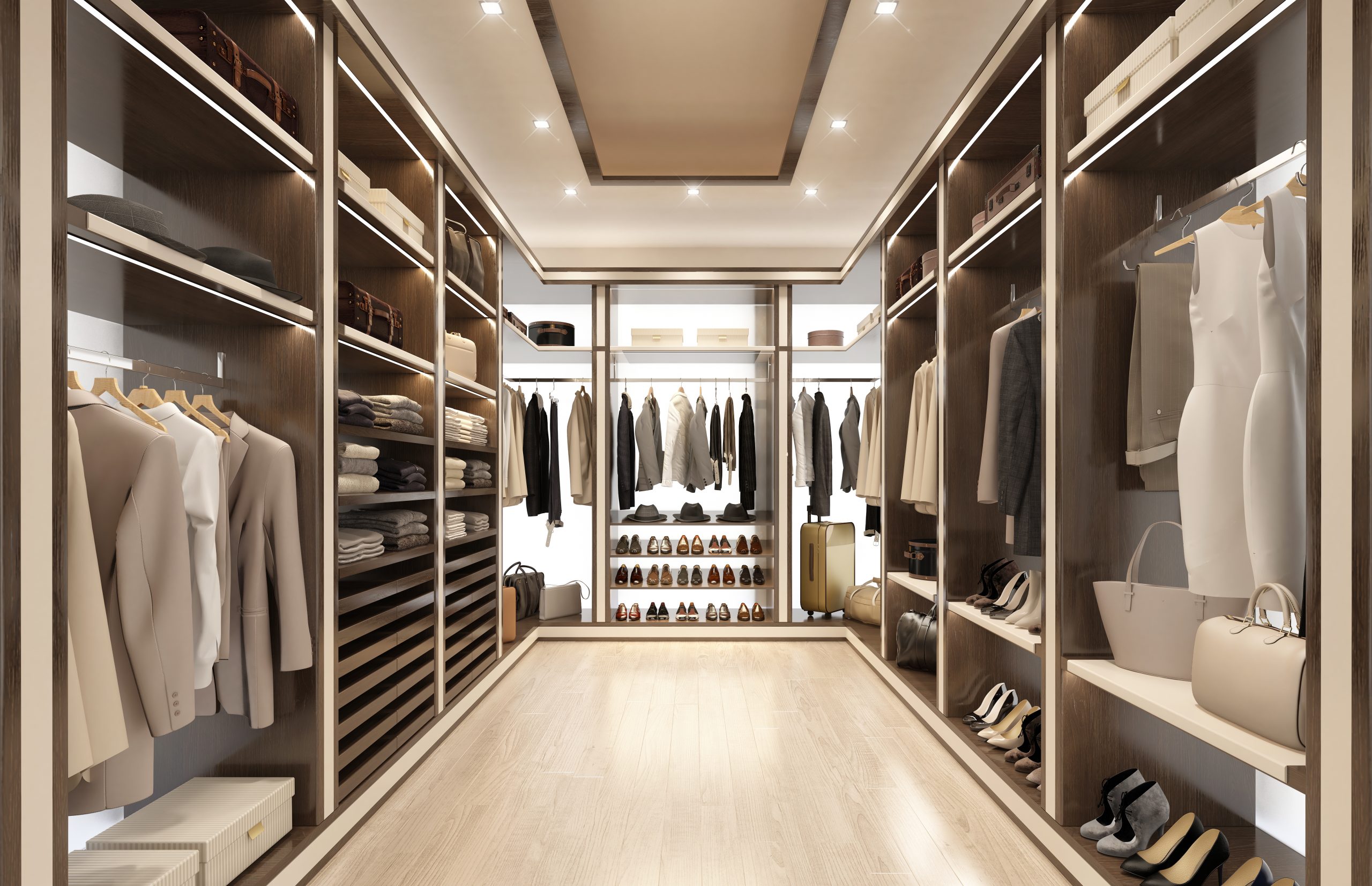 Large illuminated closet