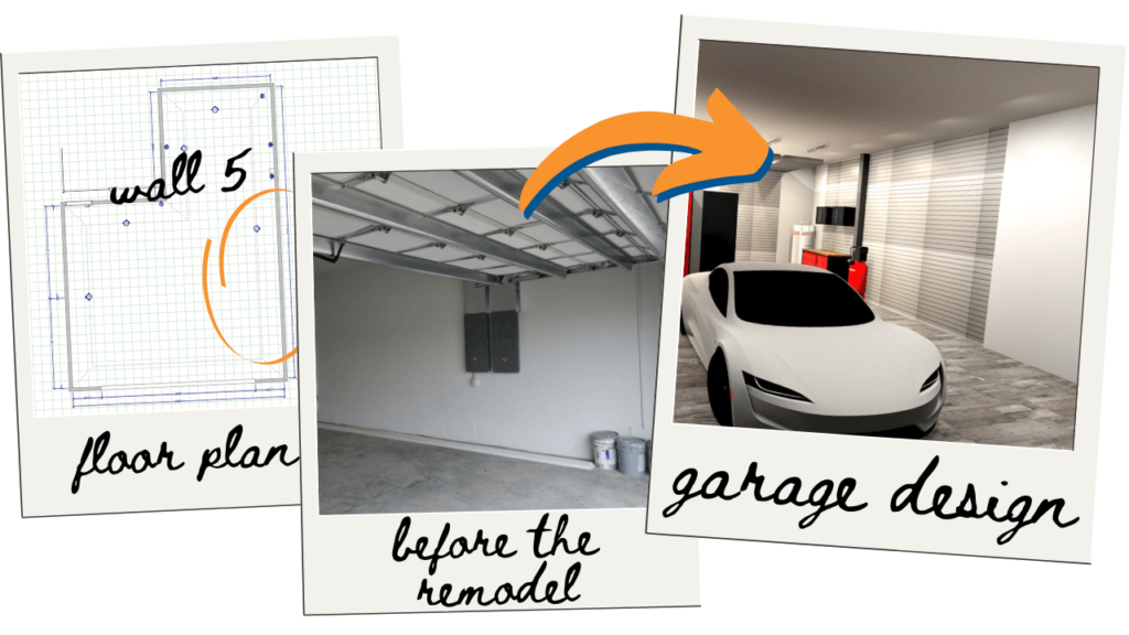 Garage floor plans and rendering